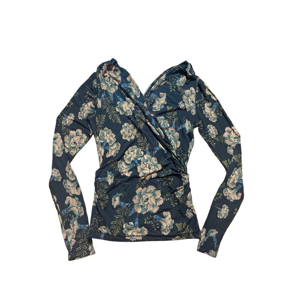 Free People floral surplice wrap‎ top sz XS